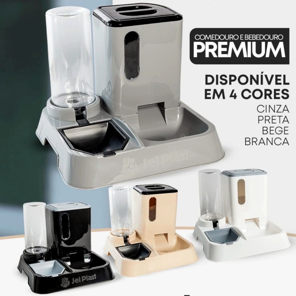 Bebedouro Com Comedouro Alimentador Automático Duplo Gravidade Pet Cachorro e Gatos