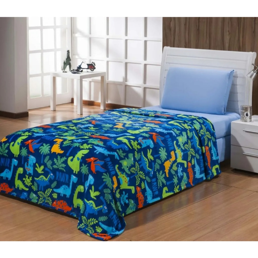 Manta Solteiro Infantil Estampada Personagens Macio