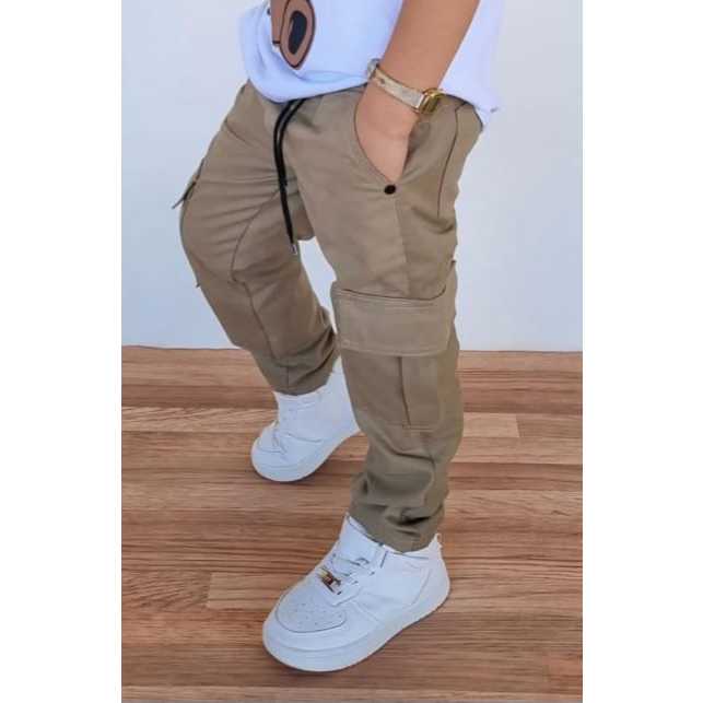 calça cargo infantil juvenil exelente qualidade do 04 ao 16. em Oferta na Shopee