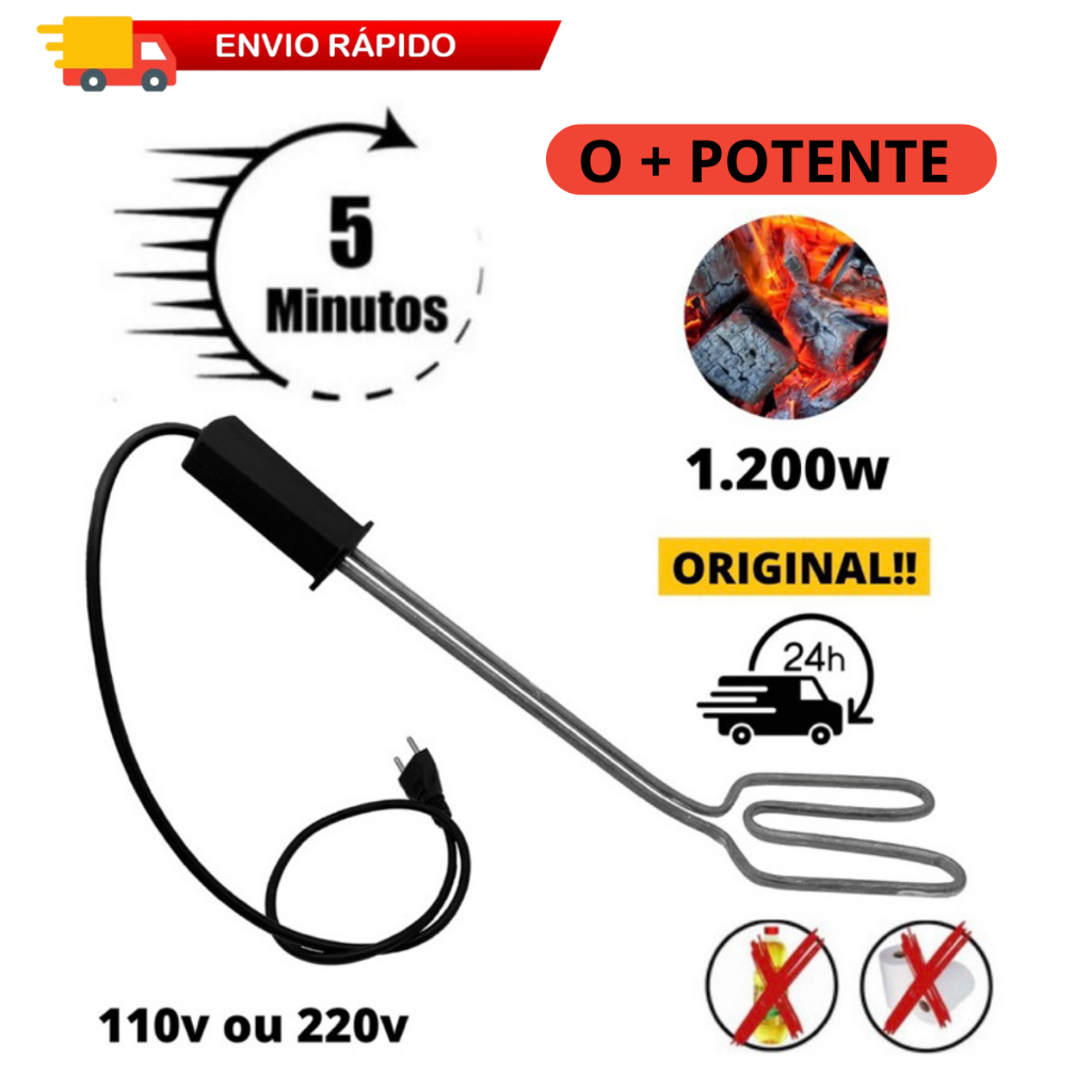 Acendedor Elétrico P/ Churrasqueira A Carvao E Lareiras
