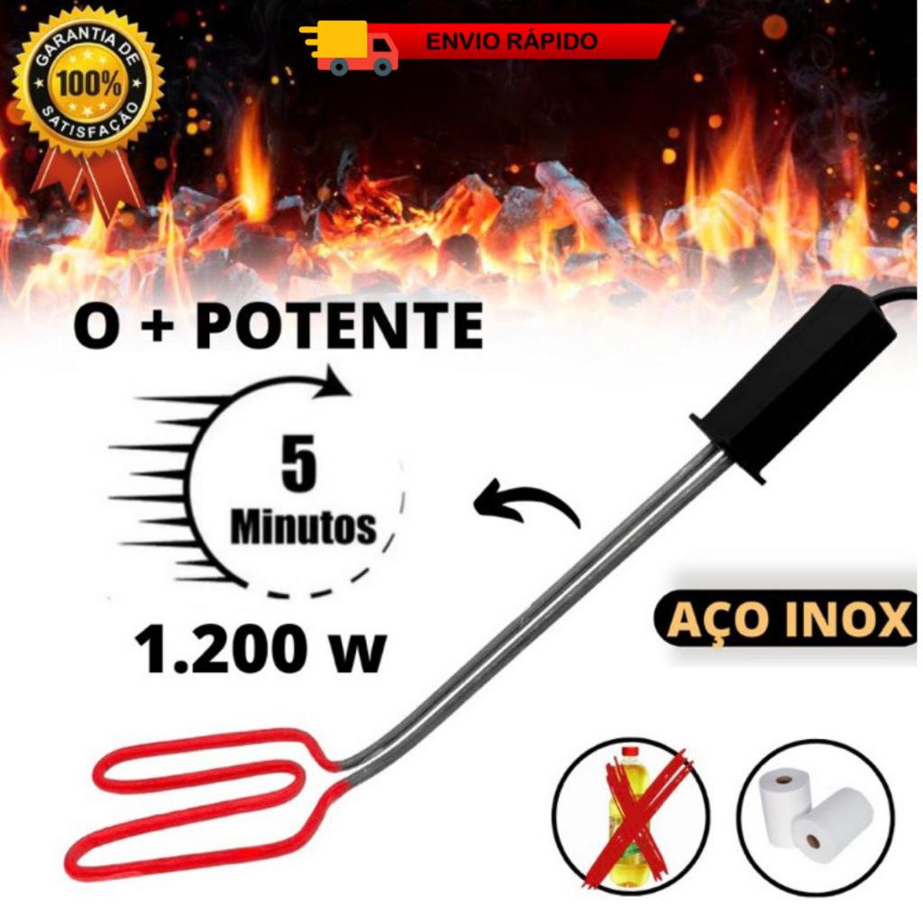 Imagem Acendedor De Churrasqueira E Lareira Elétrico 1.200w  Oferta
