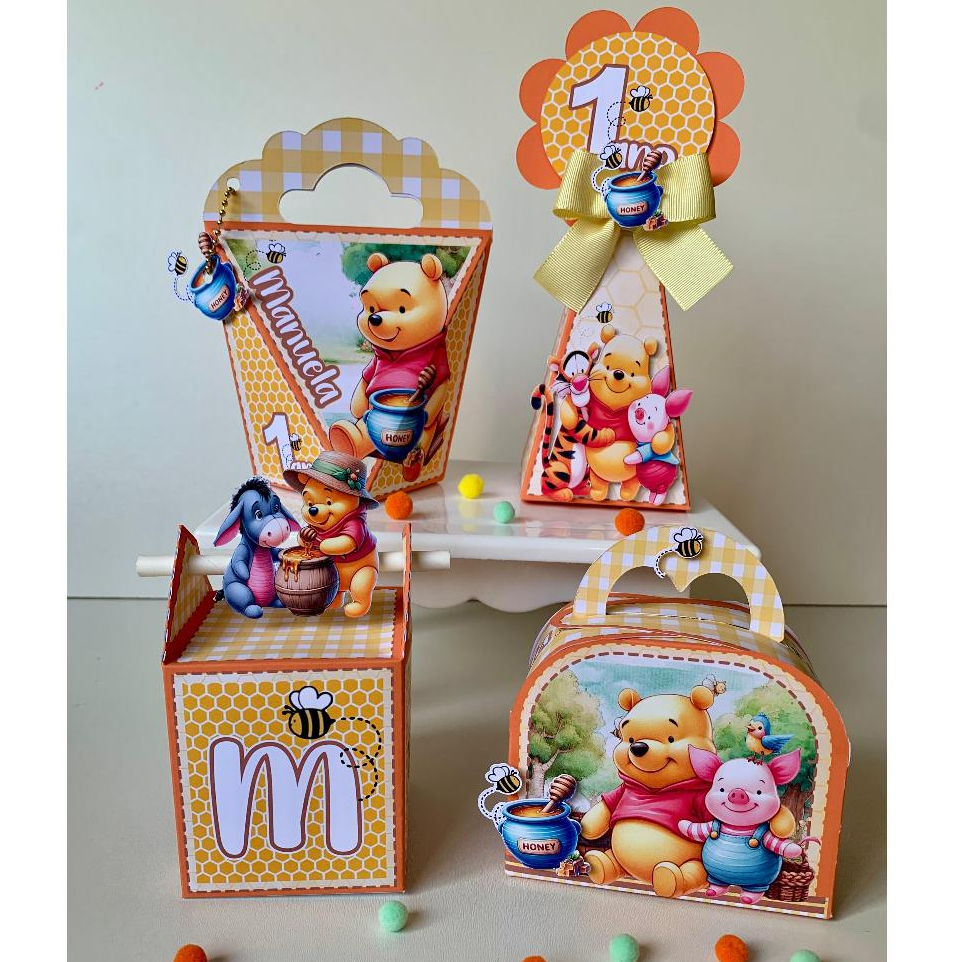 Personalizados Festa Ursinho Pooh - Lembrancinhas - Aniversário -  I I Caixinhas | Caixinha reforçada papel 230g