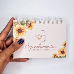 MINI AGENDA de clientes 2026/2027, 10x15cm, bloquinho agendamento, 100 folhas