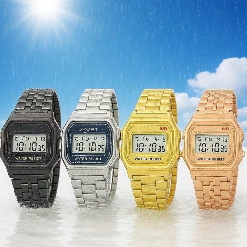 Relógio Digital de LED em Aço Inoxidável (Modelo Grande/Mini) em Oferta na Shopee