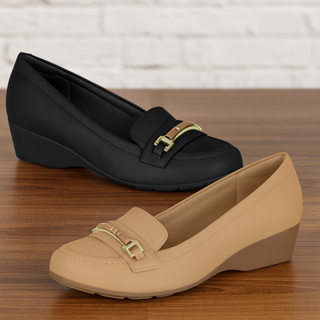Sapato Feminino Modare Ortopédico Salto Anabela Baixo Básico Casual Confortável Trabalbo 7014.287 em Oferta na Shopee