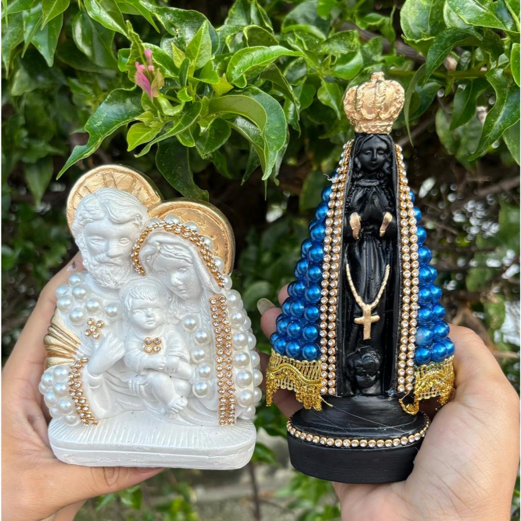 Kit Nossa Senhora Aparecida e Sagrada Familia 15cm em Oferta na Shopee