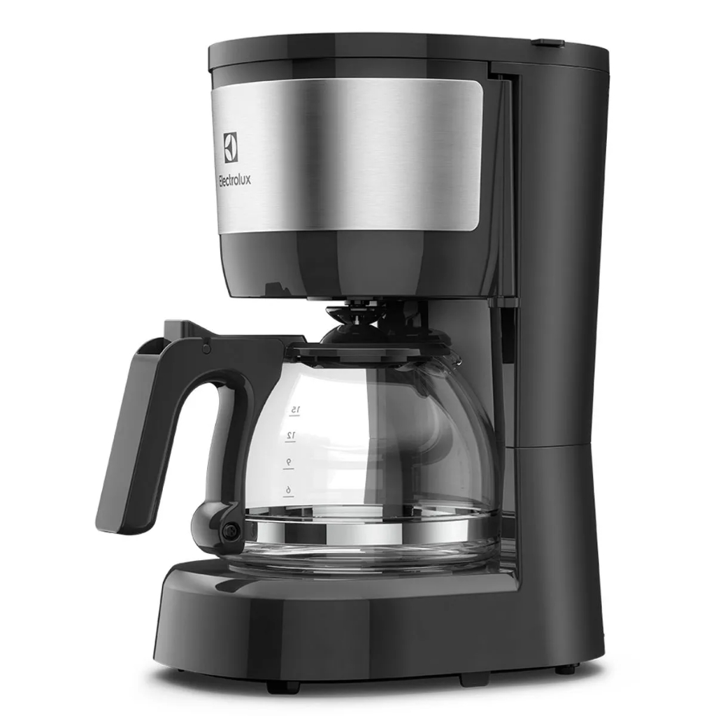 Cafeteira Elétrica Electrolux 15 Xícaras Filtro Permanente Removível Cor Inox Preta (ECM10) - 127V