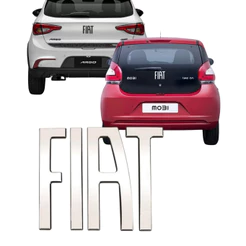 Emblema Letreiro Mala Fiat Cromado Grafite Preto Mobi Argo 17 18 2019 2020 2021