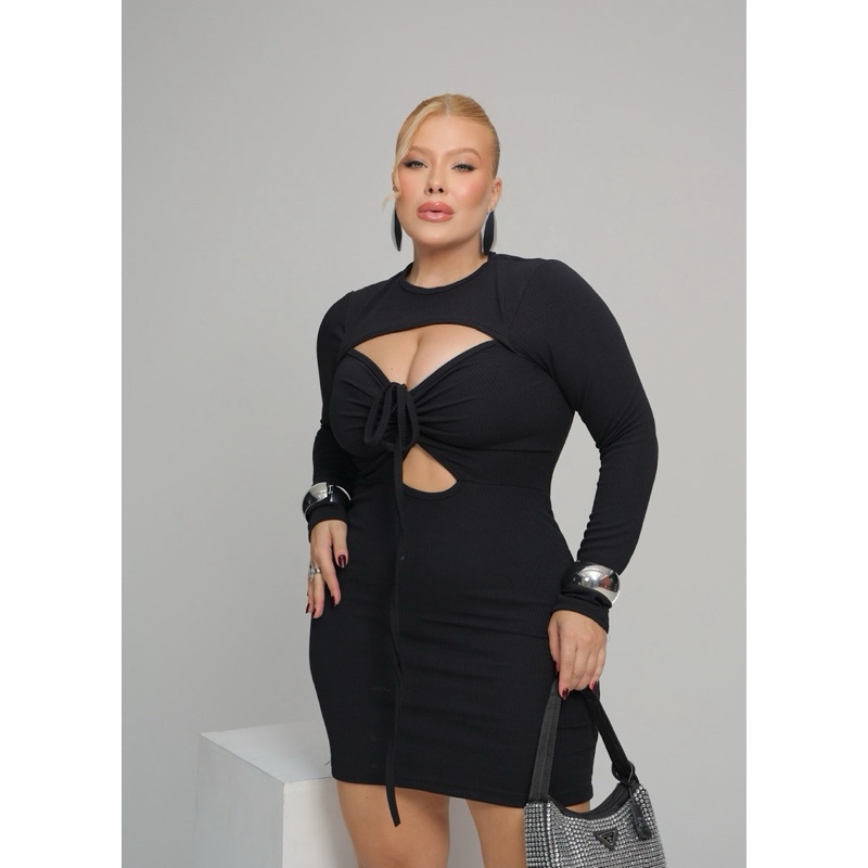 Vestido Manga longa Plus size Lara