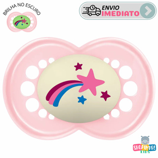 Chupeta Mam Original Night Rosa Brilha no Escuro Silicone 6+ Meses | BPA Free | Conforto para Bebês Grandes em Oferta na Shopee