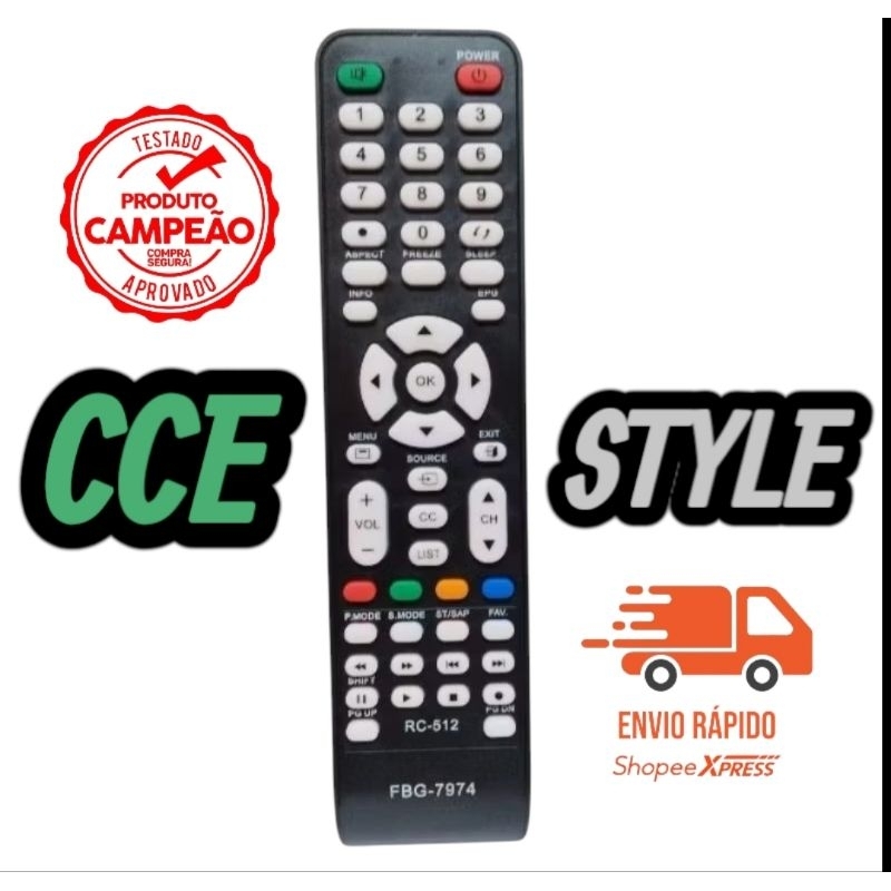 Controle Remoto Tv Cce D32 D40 D42 Stile FBG-7974