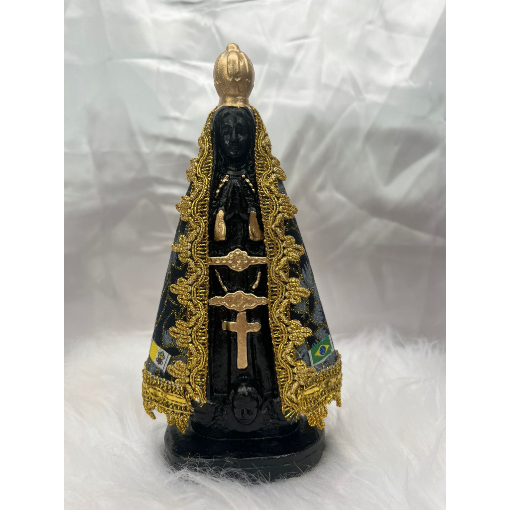 Imagem de nossa senhora Aparecida com manto veludo 20cm