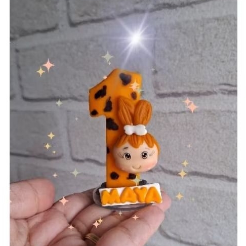 vela de aniversário/topo de bolo caverna Pedra personalizada em Oferta na Shopee