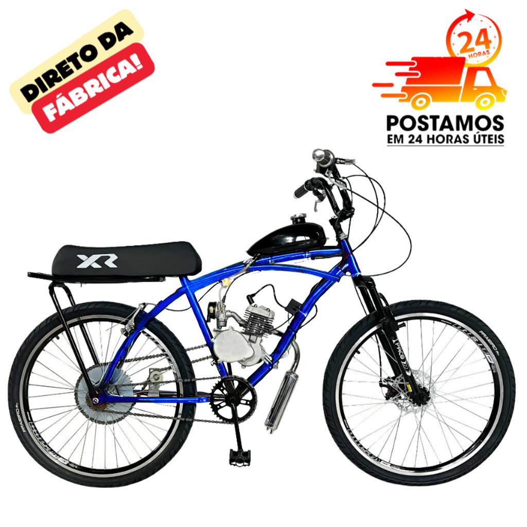 BIKE BICICLETA MOTORIZADA 80CC ARO 26 MODELO CAICARA COM KIT BANCO XR COMPLETA