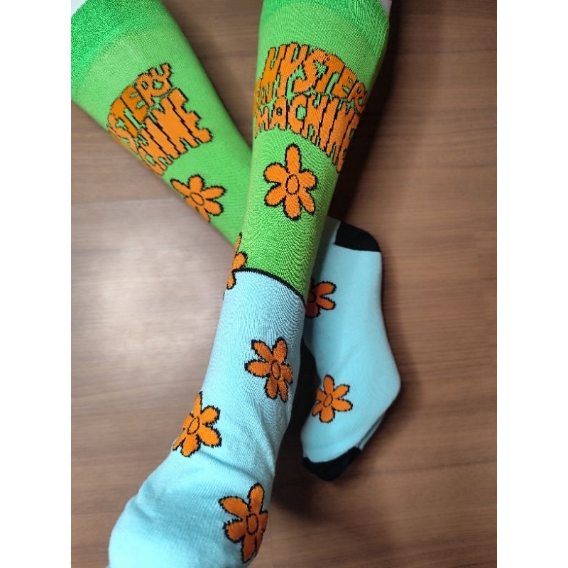 Meia Máquina de Mistérios Scooby-Doo | Meia Mystery Machine Estampada Colorida Geek Unissex Presente Criativo