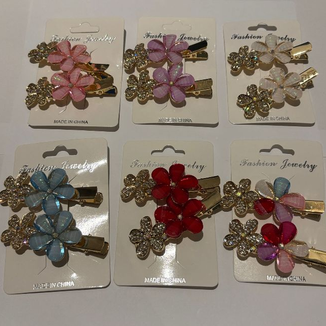 Kit 2/4/6/12/24 Unidades Cabelo floral requintada de strass