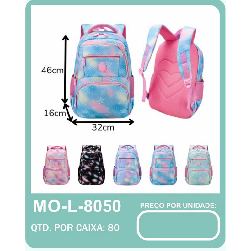 mochila escolar feminina protetor de coluna para meninas, mochila da minina ultraleve estilo geladeira 8050