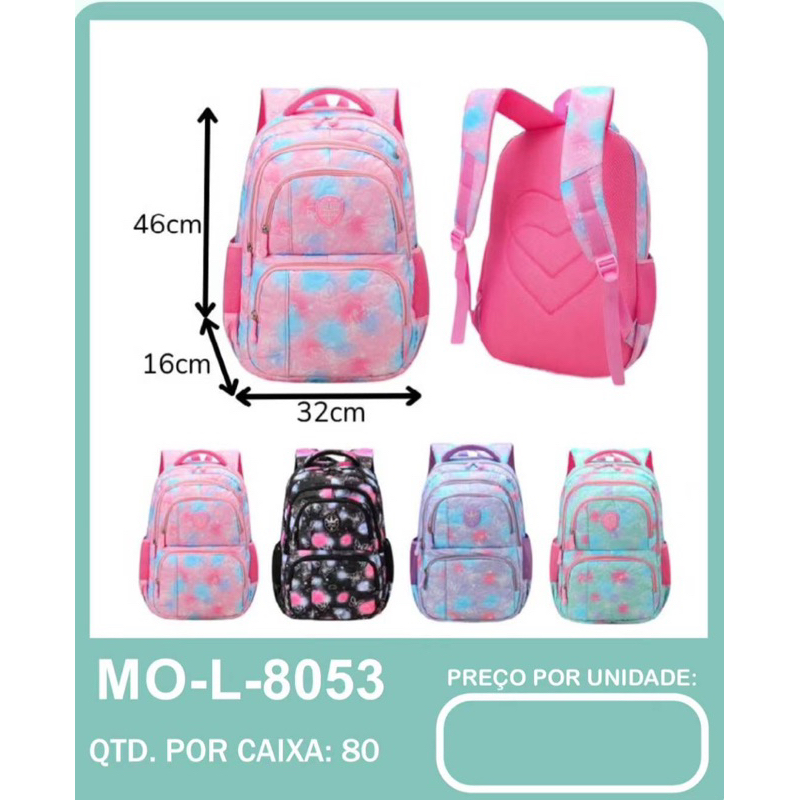 mochila escolar feminina protetor de coluna para meninas, mochila da minina ultraleve estilo geladeira 8053