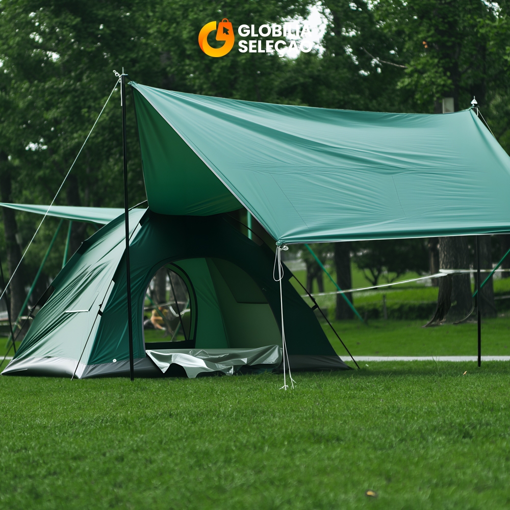 Barraca TENDA de Camping para Festas ao Ar Livre 8-14 Pessoas com Extensão Super Grande - Uso Combinado/Separado