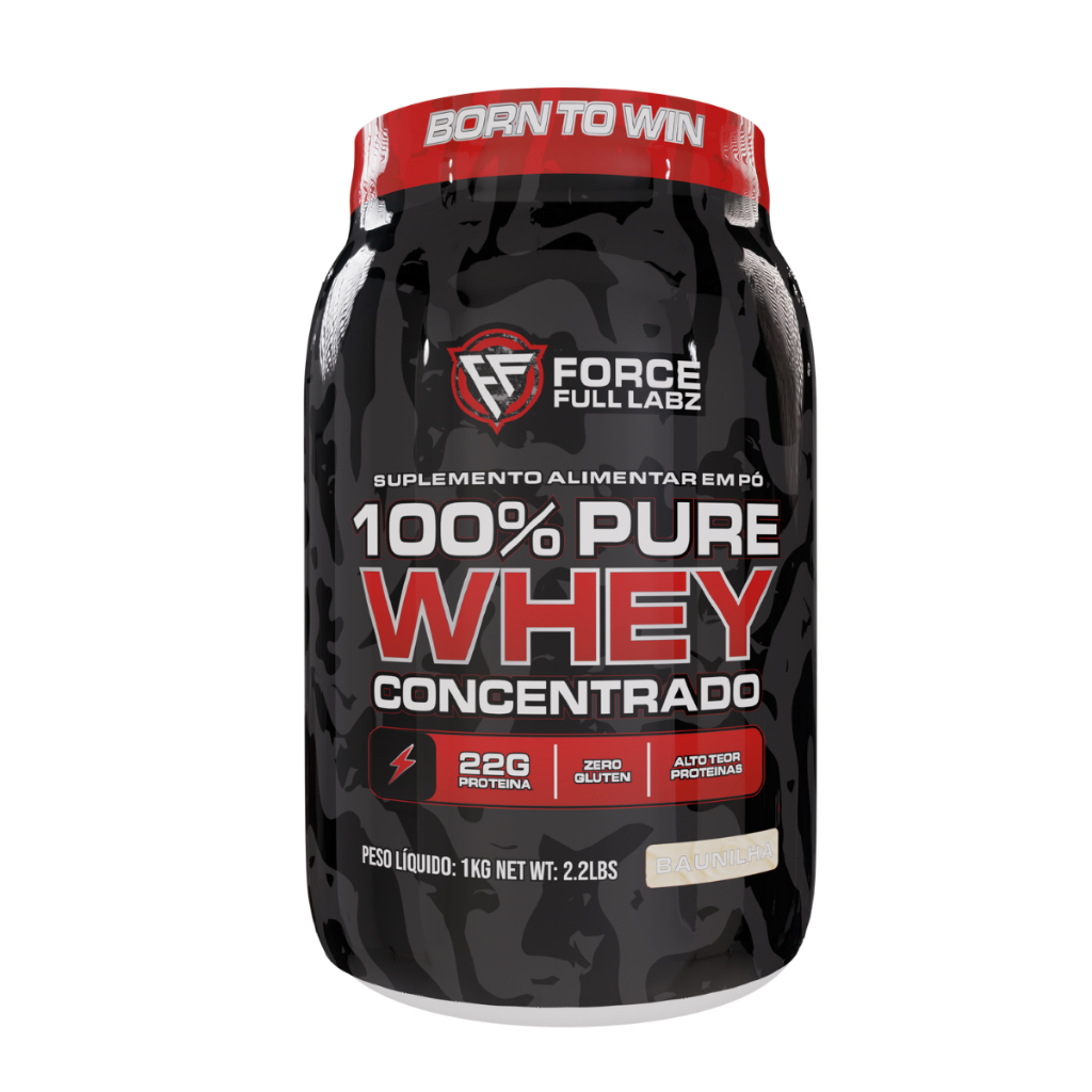Whey Protein 100% Pure Concentrado Pote 1kg - Force Full Labz