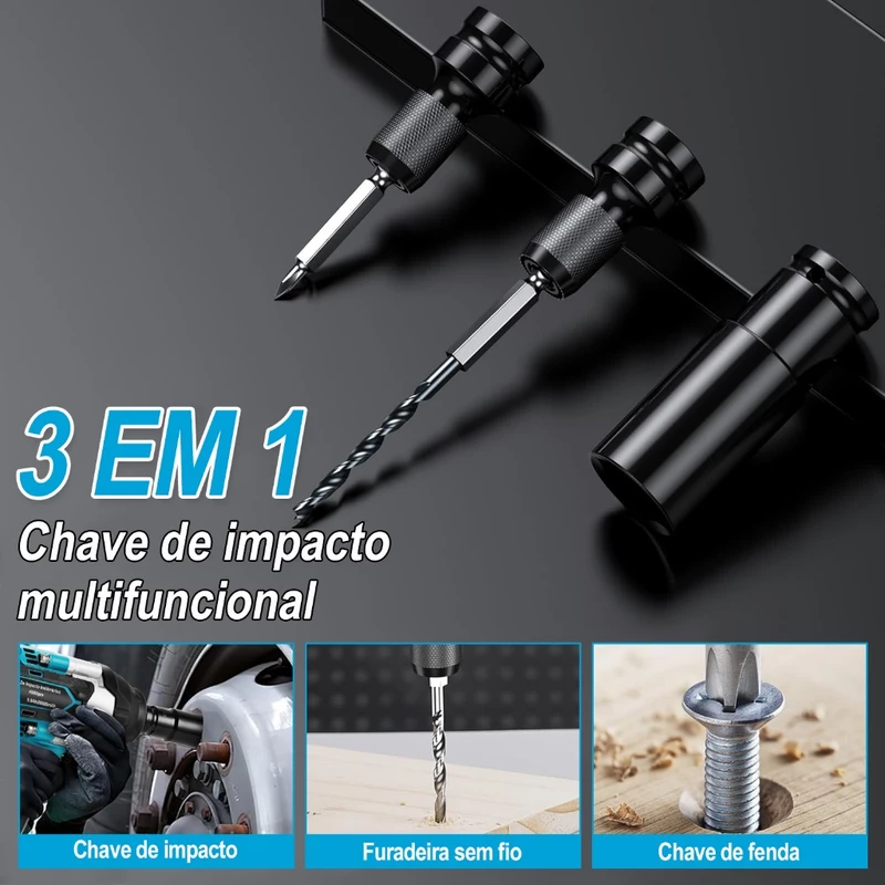 Chave de Impacto Sem Fio Dobevi 1200N.m 3 em 1 — foto 6