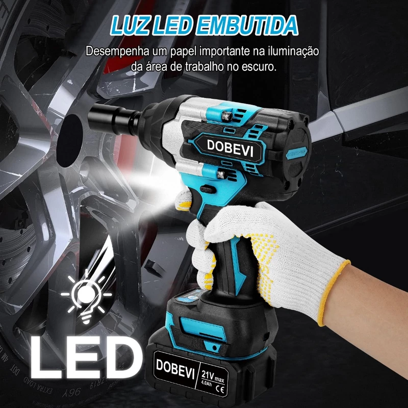 Chave de Impacto Sem Fio Dobevi 1200N.m 3 em 1 — foto 8