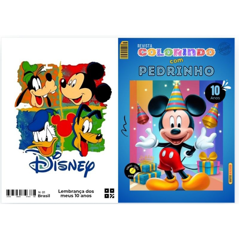 20 Livrinho de Colorir Mickey Personalizado com Nome e Idade Festa Infantil Aniversário