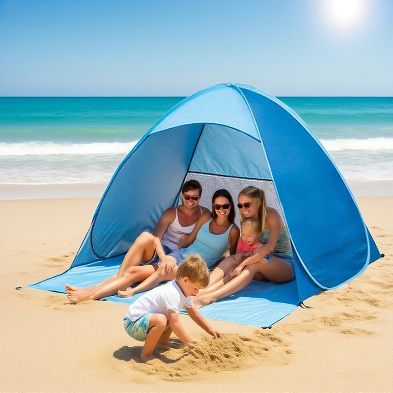 2M Toldo de Barraca de Praia Portátil e Instantânea | Proteção UV e Design Inovador