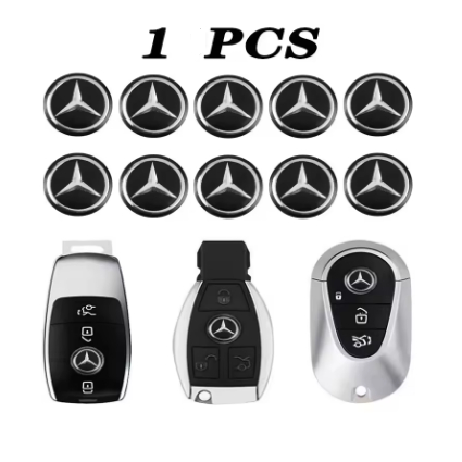 Emblema logotipo para chave canivete Mercedes Benz Classe A Sprinter Caminhão  14mm diâmetro  resina alto relevo cromado