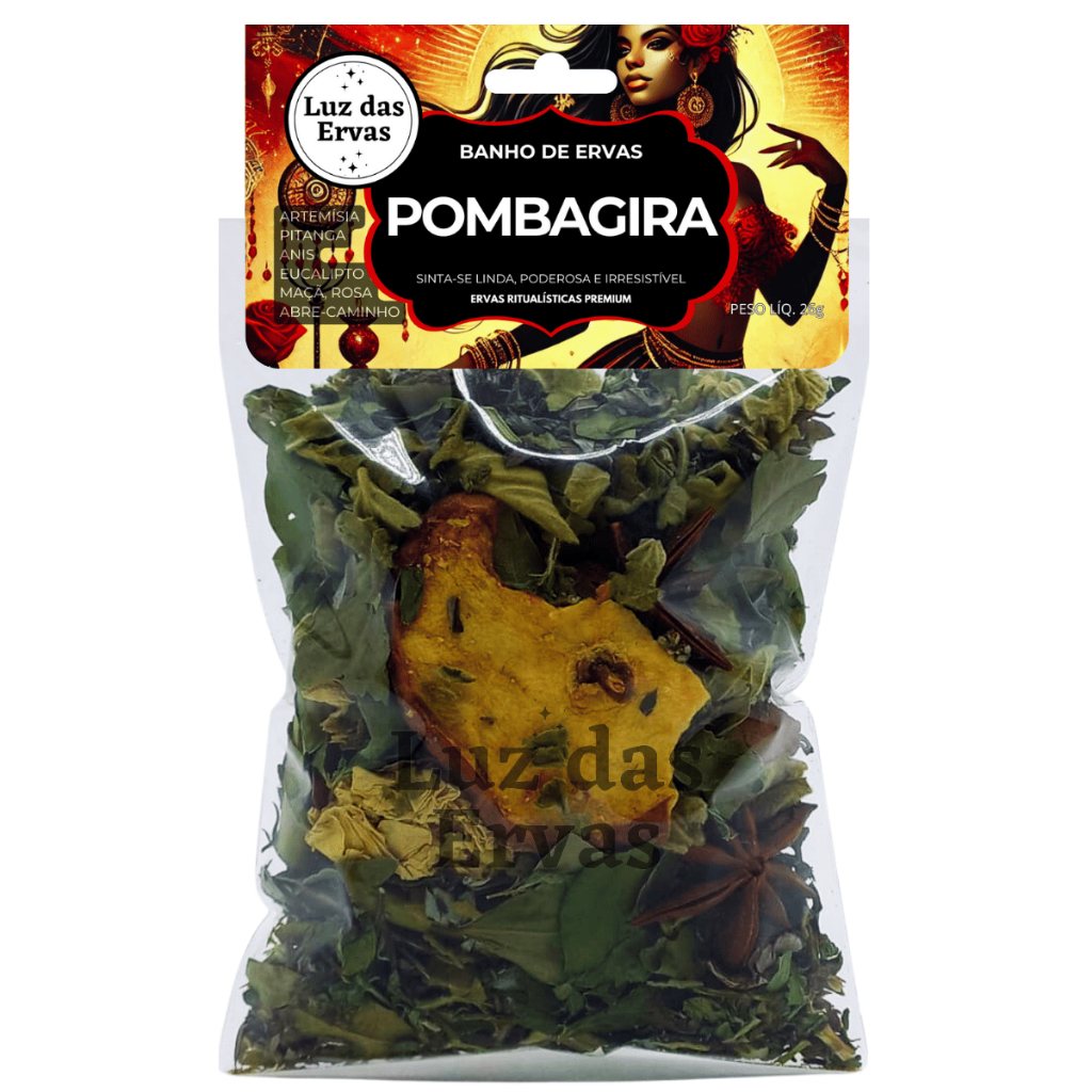 Banho de Ervas Pombagira 26g | Luz das Ervas | Atrai Amor, Sedução, Poder de Encanto e Desejo