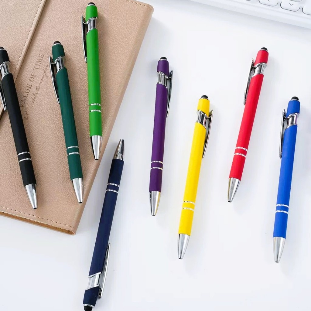 Kit 10/20/30 Und Caneta Touch de Metal Luxuosa Corpo Em Borrachado - 094 em Oferta na Shopee