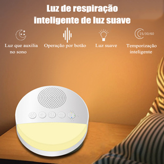 Máquina de ruído branco para crianças, Sleep Sound Player, temporizador de luz noturna, USB recarregável, desligamento em Oferta na Shopee