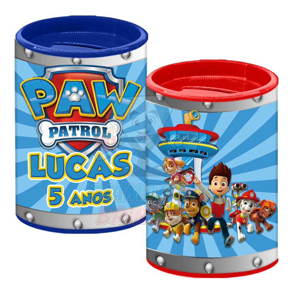 Cofrinhos Personalizado Patrulha Canina Lembrancinha Cofre Patrulha Canina Festa Aniversário Menino