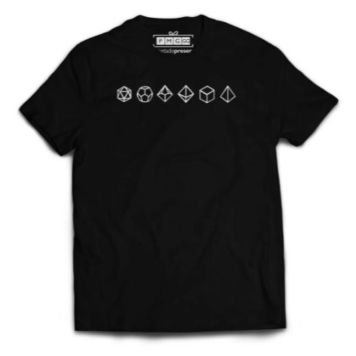 Camiseta Masculina Estampa Rpg De Mesa Jogo Game Rolagem Lado Tecido Premium 100% Algodão