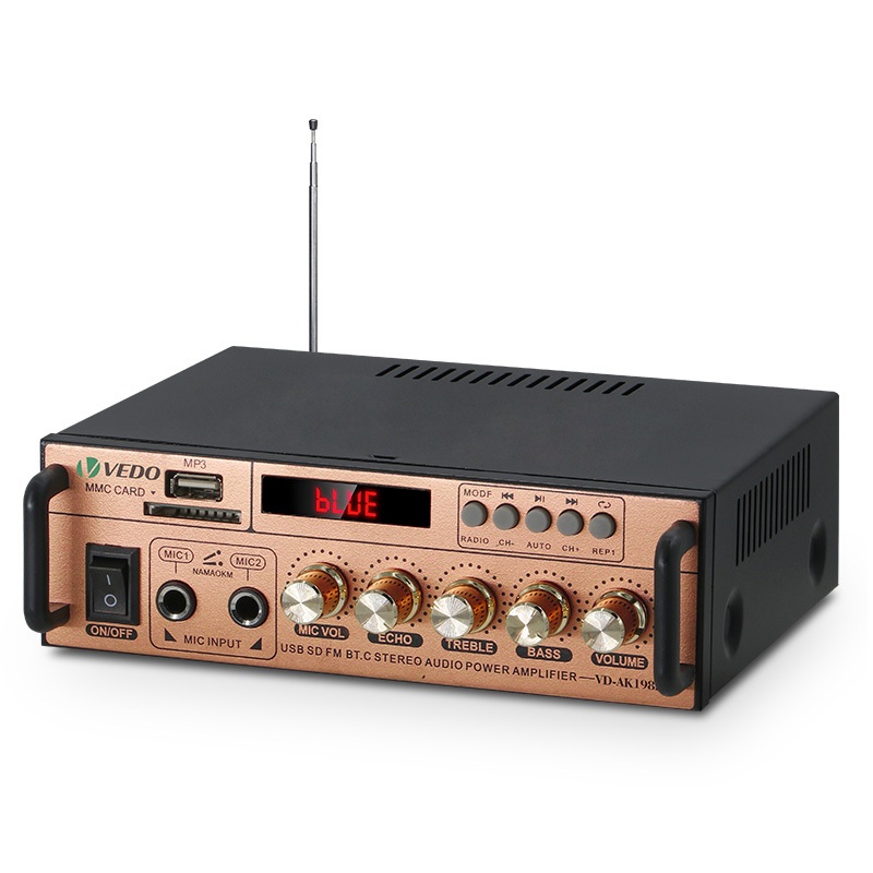VEDO Amplificador Estéreo Bluetooth Amplificador de Áudio 300w*2 Bass 110-240V com FM USB SD Hifi Para Home Cinema em Oferta na Shopee