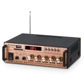 VEDO Amplificador Estéreo Bluetooth Amplificador de Áudio 300w*2 Bass 110-240V com FM USB SD Hifi Para Home Cinema em Oferta na Shopee