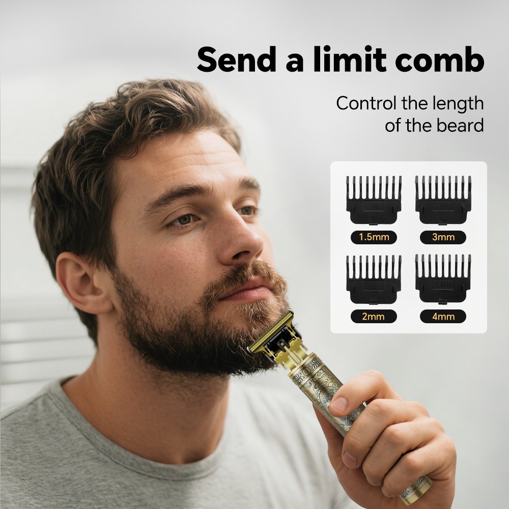 Kit1/3 Máquina de cortar cabelo barbeiro dragão profissional elétrica bateria recarregável