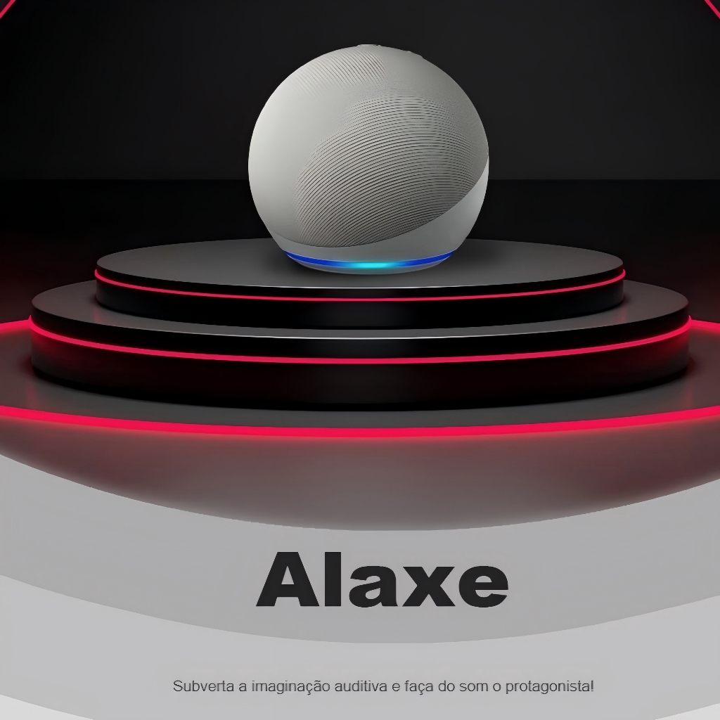 Caixa de som Led e bluetooth, modelo Alaxe com comando de voz através do app da Amazon e Bluetooth