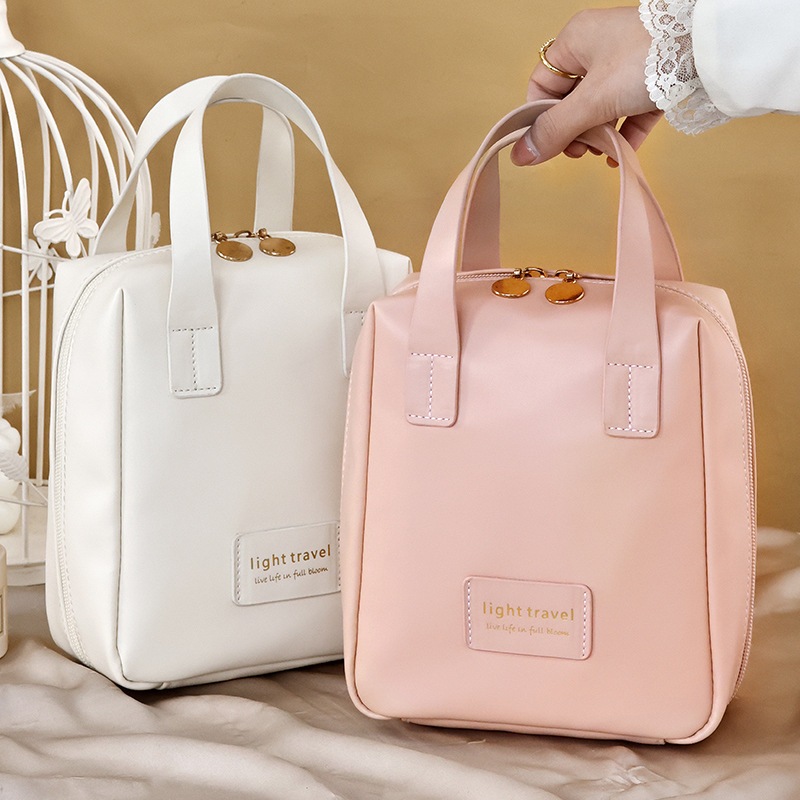 Imagem Necessaire de viagem em formato de concha com design em nuvem em PU espaçoso e elegante para cosméticos