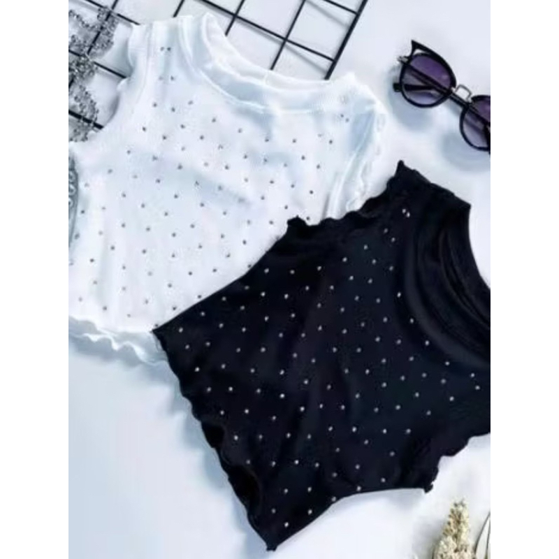 regata infantil juvenil canelado com brilho em Oferta na Shopee