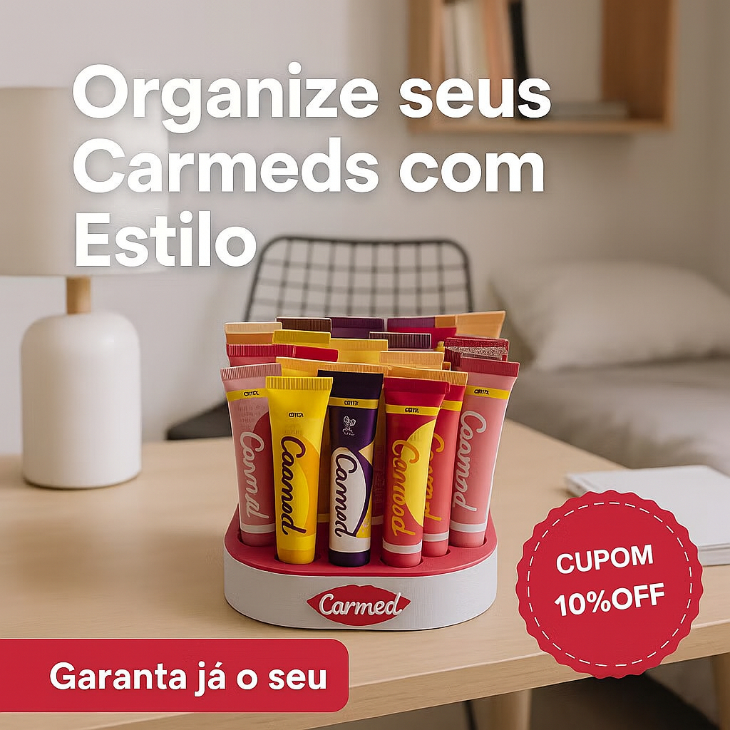 Porta Carmeds 3D para 23 Hidratantes Labiais 💄 Organizador Ideal para Penteadeira e Decor...