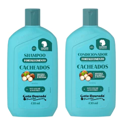 Shampoo e Condicionador Cacheados Gota Dourada - Embalagem Econômica de 430ml cada