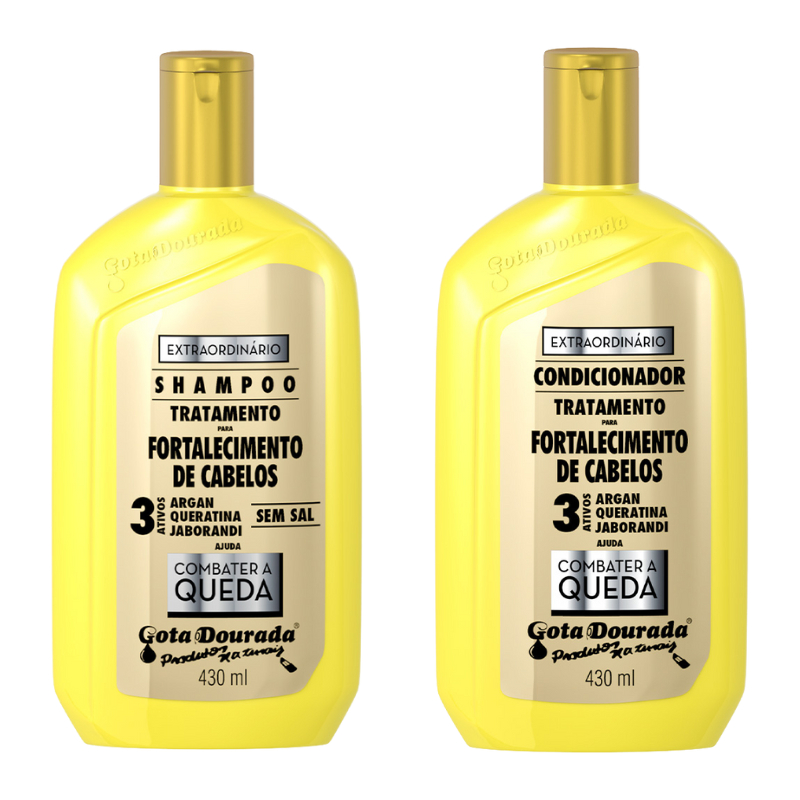Shampoo e Condicionador Extraordinário  Gota Dourada - Embalagem Econômica de 430ml cada em Oferta na Shopee