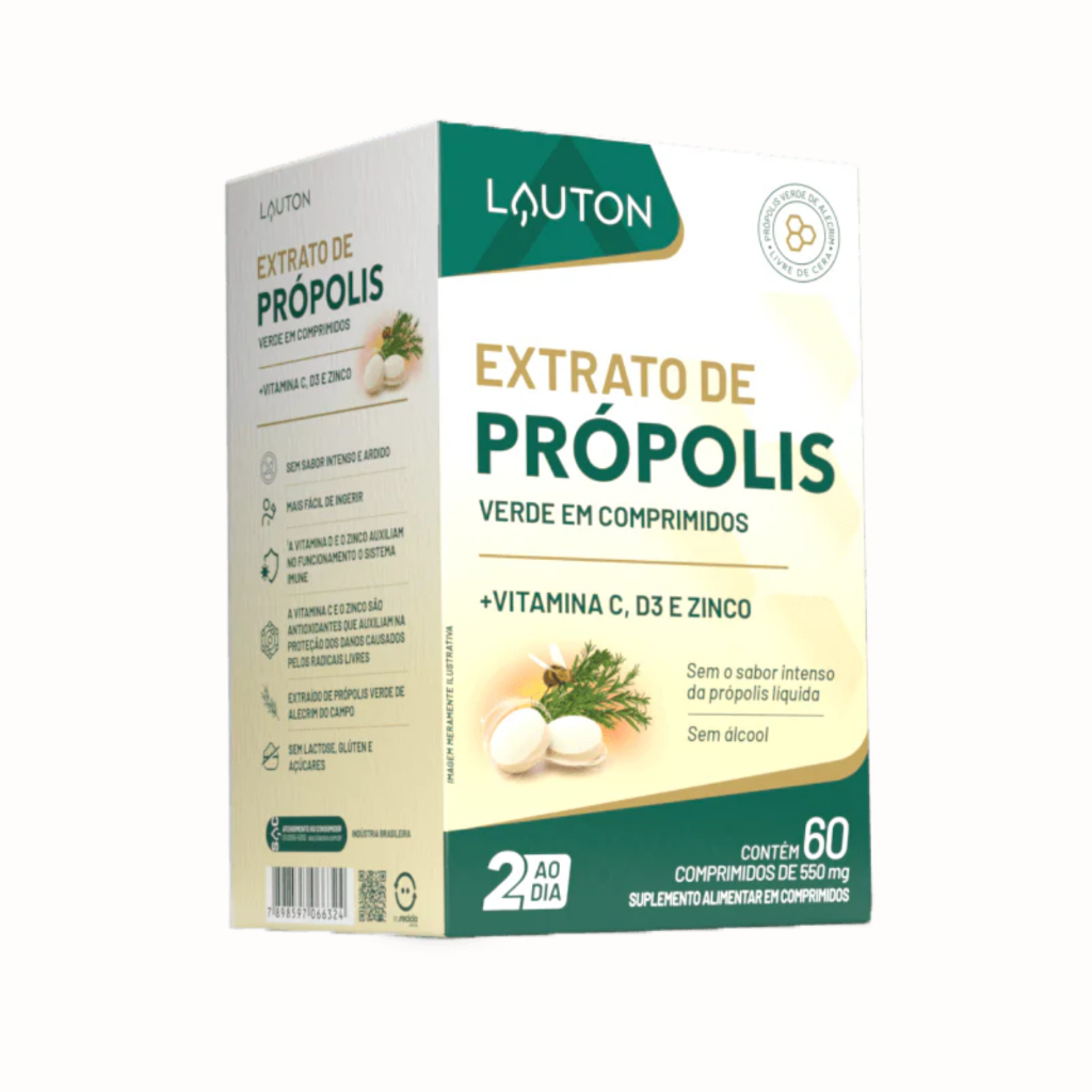 Extrato de Própolis Verde em Comprimido + Vitamina C, D3 e Zinco Lauton em Oferta na Shopee