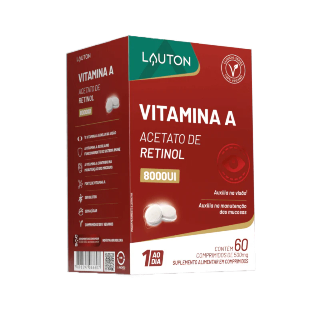 Vitamina A Acetato de Retinol 8000ul Lauton