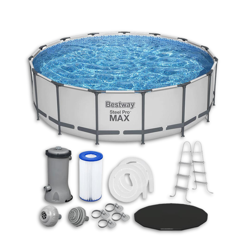 Piscina Estrutural 16015 Litros Pro Max + Capa + Escada + Filtro 110V ou 220V Bestway
