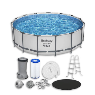 Piscina Estrutural 16015 Litros Pro Max + Capa + Escada + Filtro 110V ou 220V Bestway