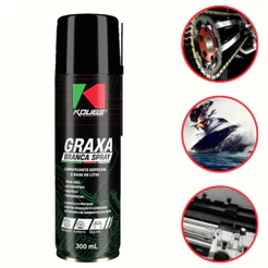 Graxa Branca Liquida Lubrificante Spray Aerossol Koube 300Ml Cubos Cardans Junta Estriada Fechadura