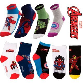 Meia Infantil Masculina Unissex Marvel Personagens Criança - 0800