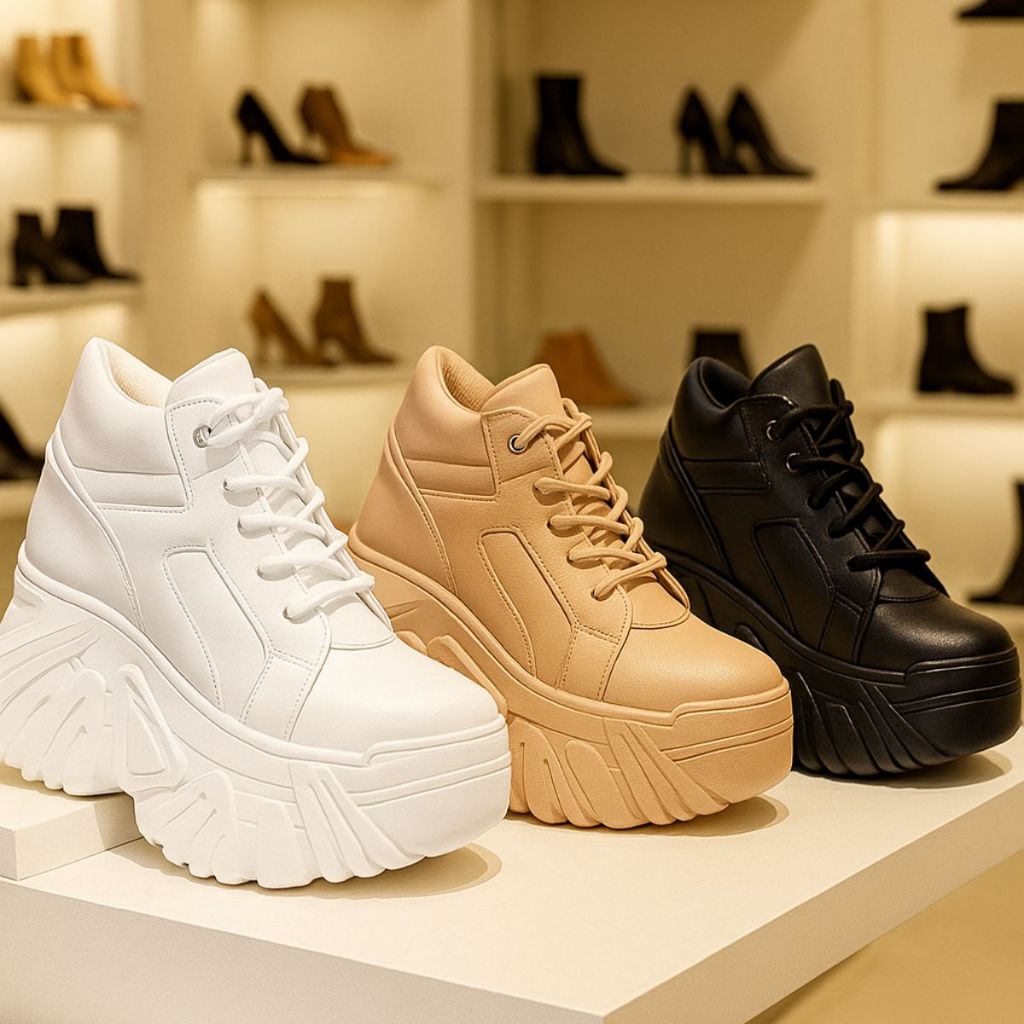 Tênis Feminino Chunky Sneaker Plataforma Alta Moda Festa Envio Imediato